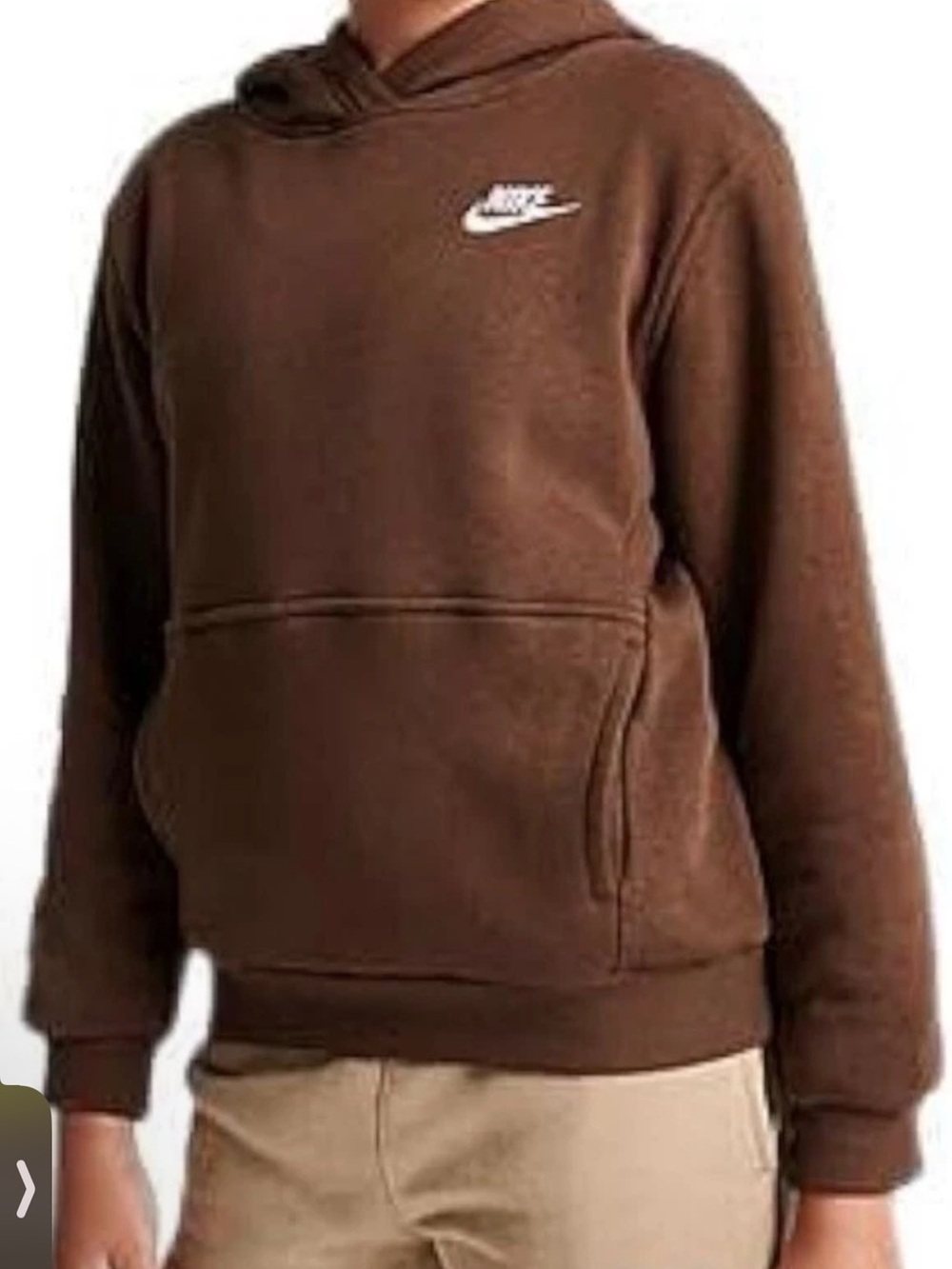NWT Nike Sportswear Club Kids Brown Fleece Hoodie  Sz XS $45